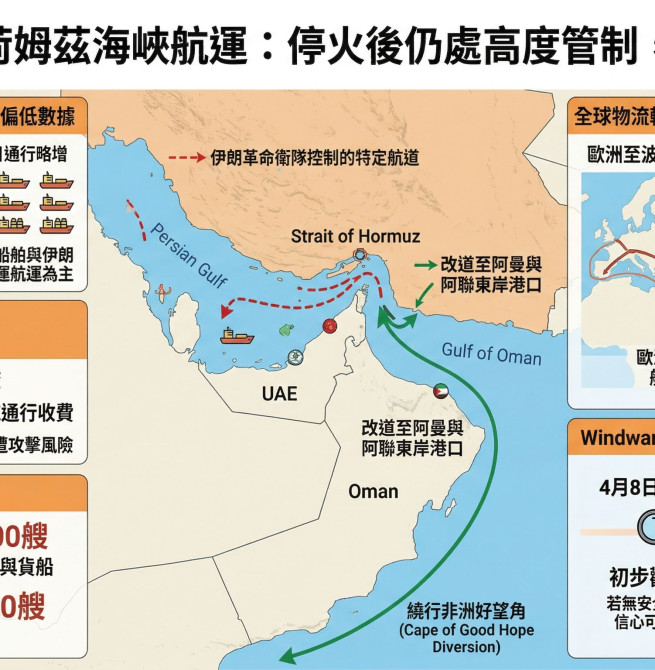 停火無助航運恢復？荷姆茲海峽仍封鎖 3200艘船卡關成本暴增25%