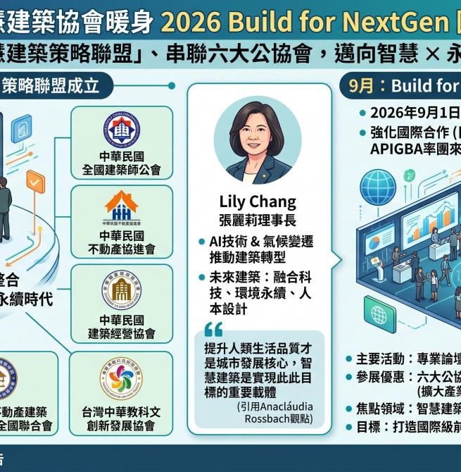智慧建築大聯盟成軍！Build for NextGen展9月登場 引爆永續建築新商機
