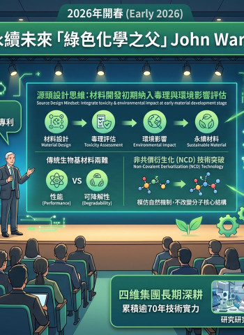 綠色化學之父訪台！四維集團攜大環淨推永續材料 打造未來塑膠新革命