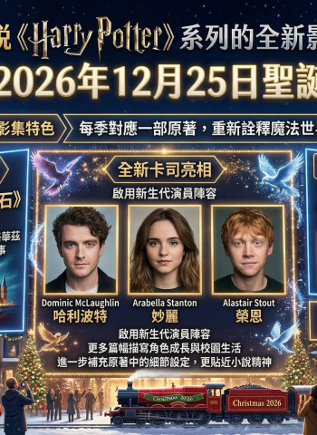 HBO《哈利波特》影集將於2026年聖誕登場　全新卡司重啟魔法世界