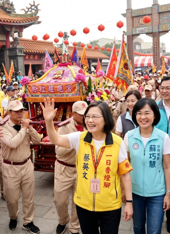 白沙屯媽祖今下午回宮安座 蔡英文合體蘇巧慧等人接駕祈福