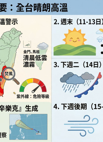 天氣轉熱！3縣市高溫警示 下週鋒面報到北部轉雨