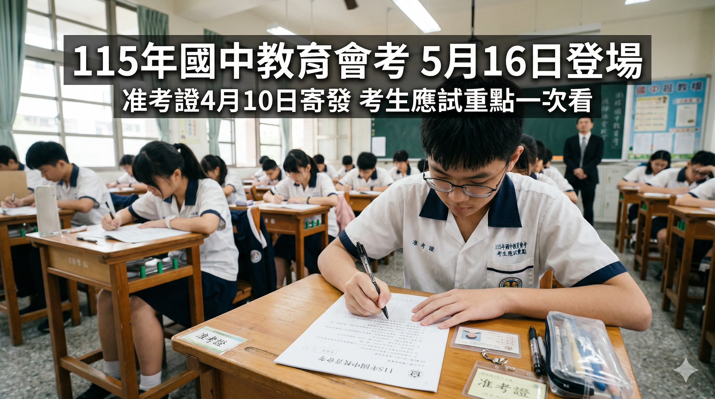 115年國中教育會考5月16日登場　4月10日寄發准考證　教育部提醒考生留意報名與應試規定