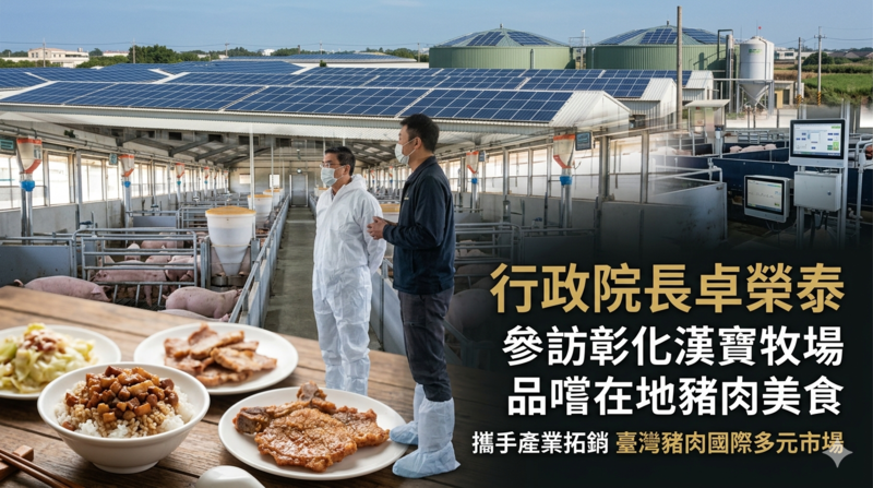 參訪彰化漢寶牧場並品嚐在地豬肉美食　行政院長卓榮泰攜手產業拓銷臺灣豬肉進軍國際多元市場