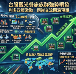 兩岸釋出觀光解封訊號！觀光股全面飆漲 多檔亮燈鎖漲停