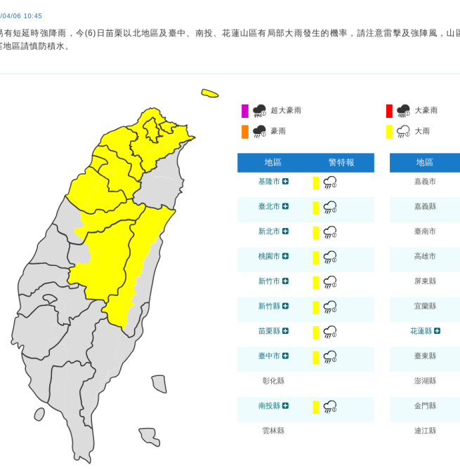 鋒面逼近北部7縣市大雨特報 氣象署示警雷擊、強陣風