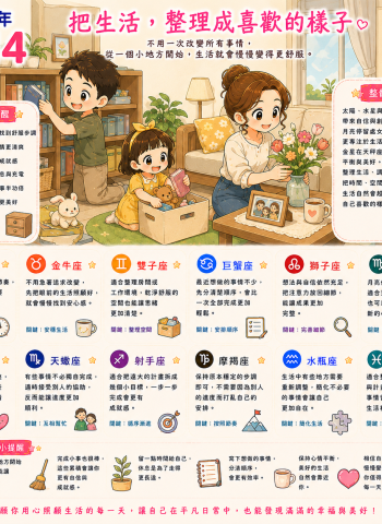 2026年8月14日 明日星座運勢  把生活，整理成喜歡的樣子