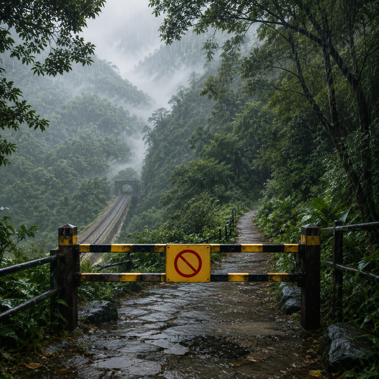 豪雨擾亂山區行程！6縣市停班停課　阿里山、知本及多條步道預警封閉
