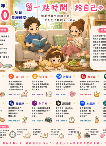 2026年8月10日 明日星座運勢  留一點時間，給自己