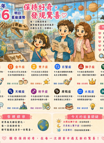 2026年8月6日 明日星座運勢  保持好奇，發現驚喜