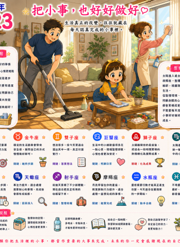 2026年8月23日 明日星座運勢  把小事，也好好做好