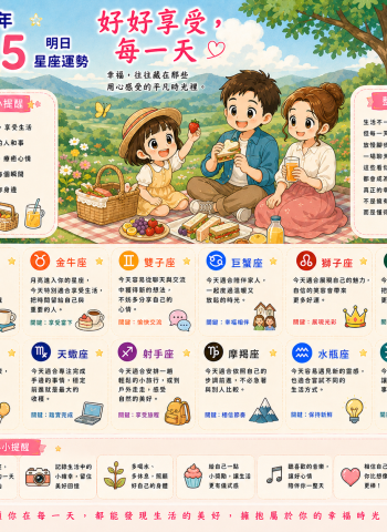 2026年8月5日 明日星座運勢  好好享受，每一天