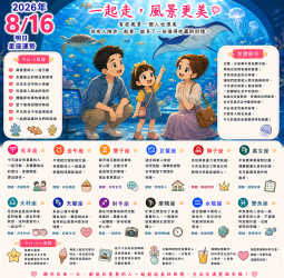 2026年8月16日 明日星座運勢  一起走，風景更美
