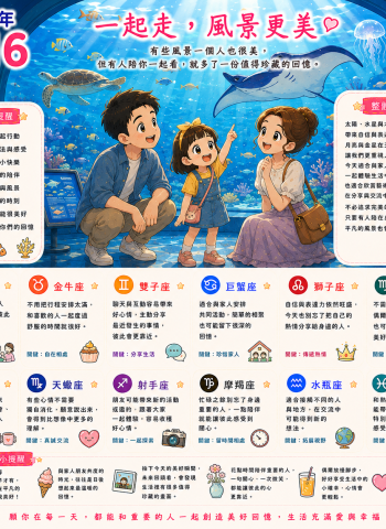 2026年8月16日 明日星座運勢  一起走，風景更美