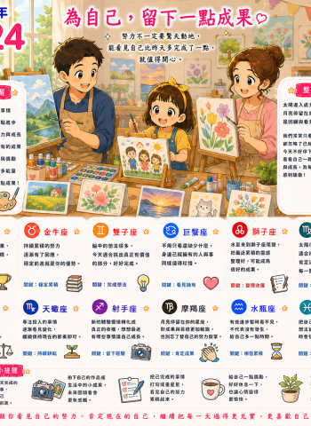 2026年8月24日 明日星座運勢  為自己，留下一點成果