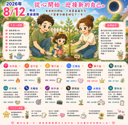 2026年8月12日 明日星座運勢  從心開始，迎接新的自己