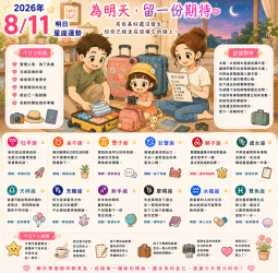 2026年8月11日 明日星座運勢  為明天，留一份期待