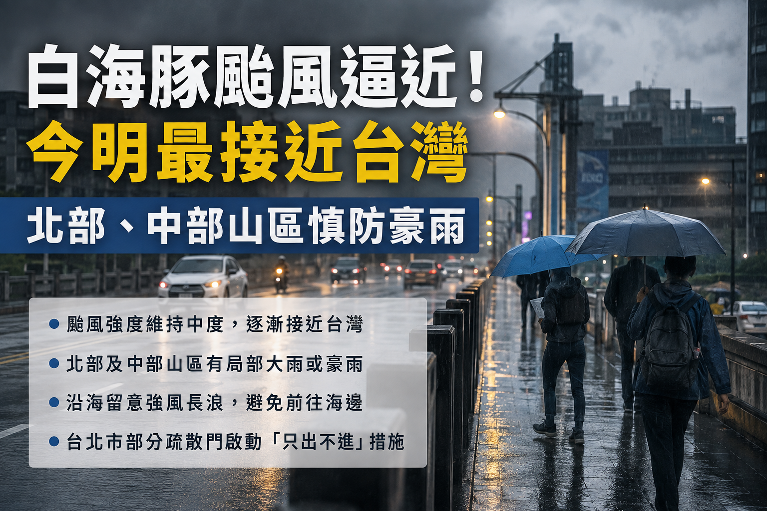 白海豚颱風逼近台灣！今明最接近　北部、中部山區慎防豪雨