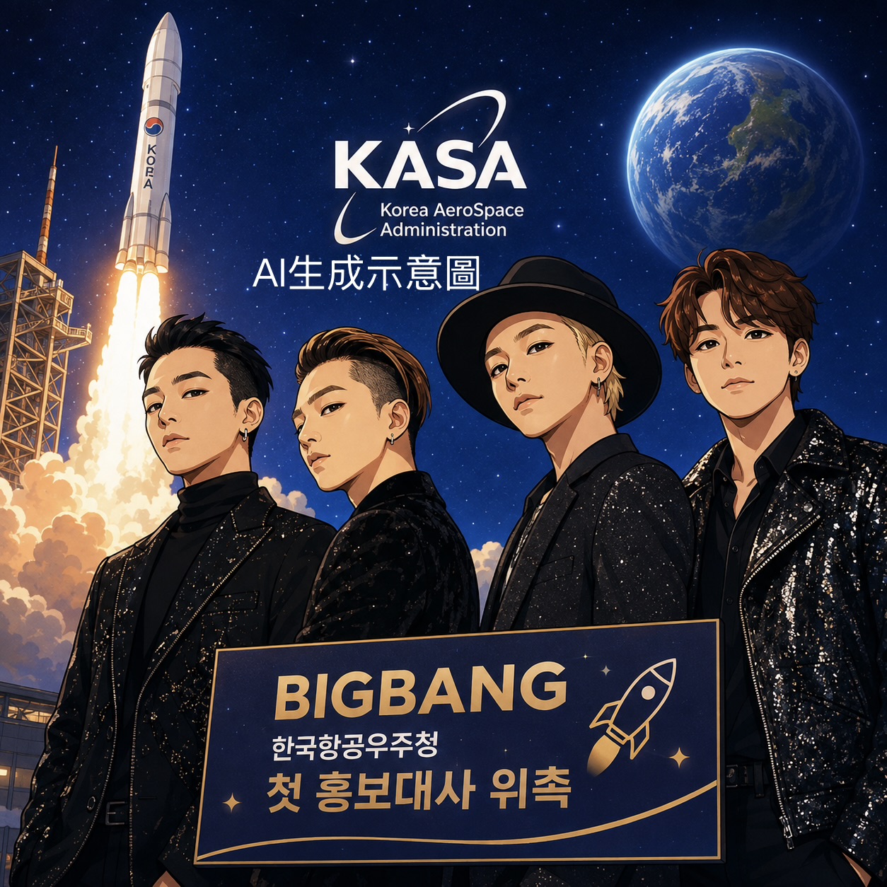 BIGBANG真的要「登上宇宙」！出任韓國航太署首任宣傳大使　粉絲夢想將隨火箭升空