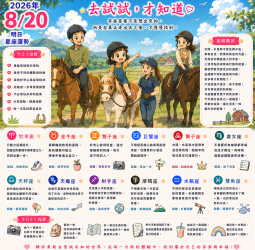 2026年8月20日 明日星座運勢  去試試，才知道