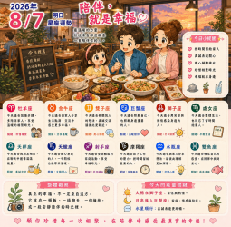 2026年8月7日 明日星座運勢  陪伴，就是幸福