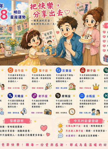 2026年8月8日 明日星座運勢  把快樂，分享出去