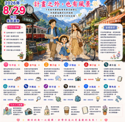 2026年8月29日 明日星座運勢  計畫之外，也有風景