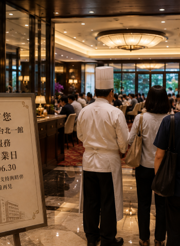 福容台北一館餐飲畫下句點　阿基師親迎熟客留下最後回憶