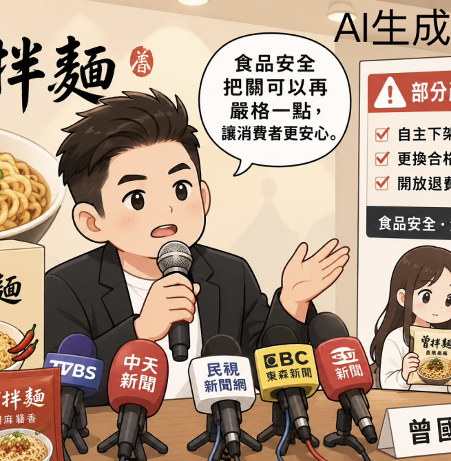 曾拌麵捲問題油品風波！曾國城首度露面回應：把關可以再嚴格一點