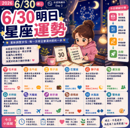 2026年6月30日 明日星座運勢  重新調整步伐，每一次修正都是向前的一步