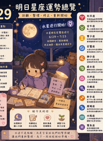 2026年6月29日 明日星座運勢  水逆正式開始！放慢，不是停止，而是重新看見真正重要的事