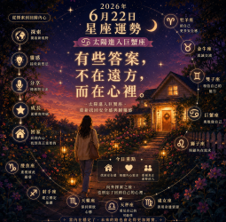 2026年6月22日 明日星座運勢    新的篇章正式展開，學會傾聽內心真正的需求