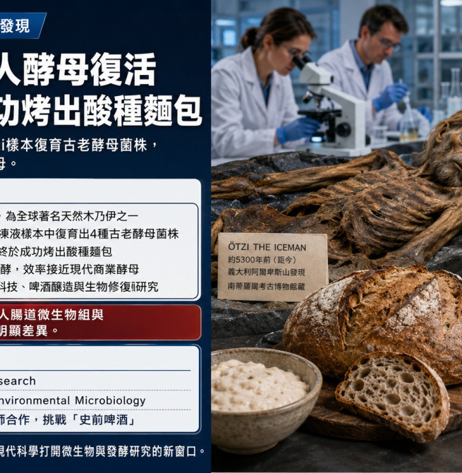 5300年前冰人酵母復活！科學家成功烤出酸種麵包 下一步挑戰釀啤酒