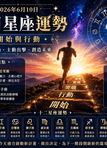2026年6月10日 明日星座運勢  重新點燃行動力，準備迎接下一個新開始