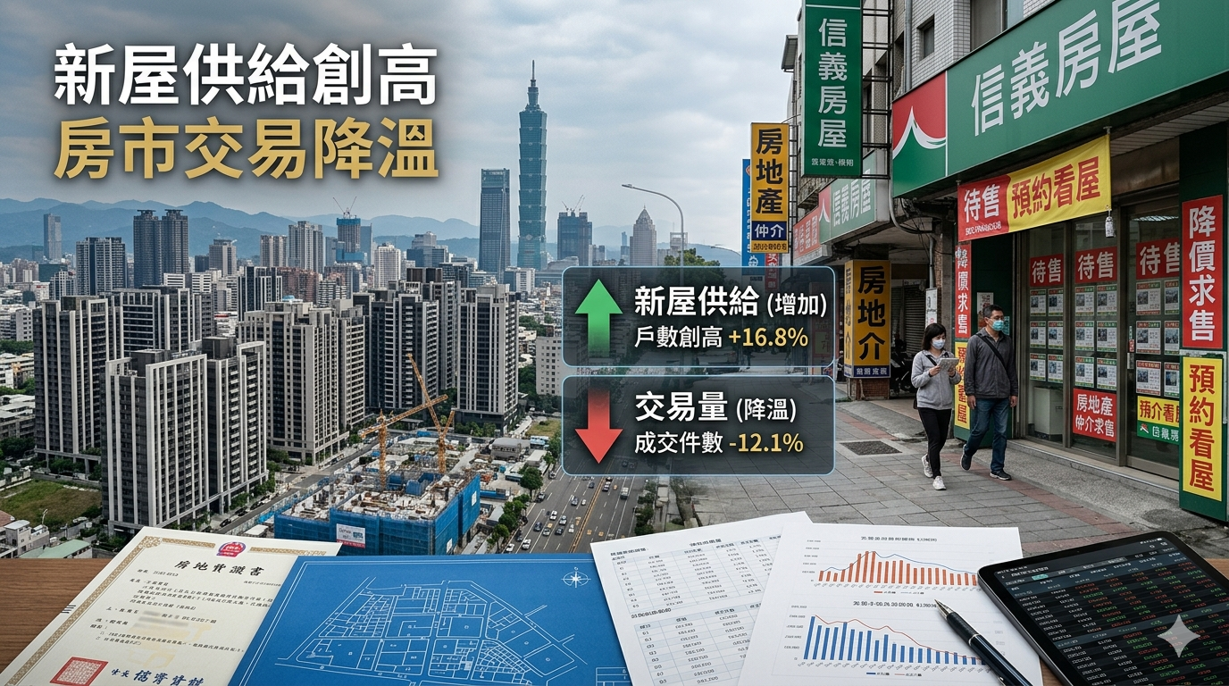 114年建物所有權第一次登記17.7萬棟續創10年高　買賣26.1萬棟近9年最低、房市交易降溫