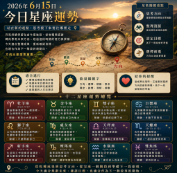 2026年6月15日 明日星座運勢  站在新的起點，思考接下來要往哪裡走