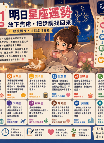 2026年7月1日 明日星座運勢 放慢腳步，才能走得更穩
