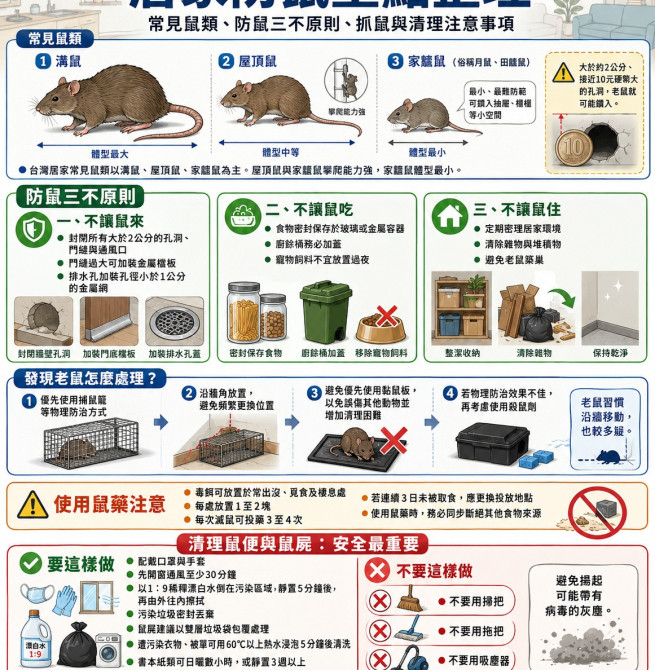 家中出現老鼠怎麼辦？環境部揭防鼠「三不原則」2公分孔洞就可能成鼠窩入口