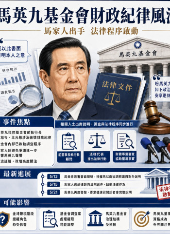 馬英九基金會風波延燒 周美青罕見發聲委請馬以南負責醫療照護安排