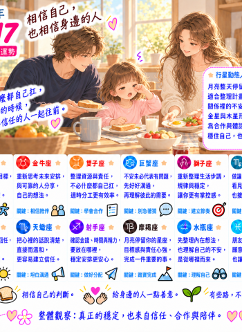 2026年10月17日 今日星座運勢  相信自己，也相信身邊的人