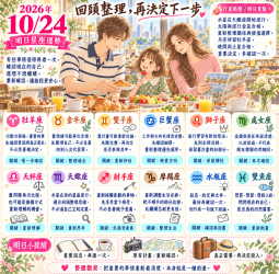 2026年10月24日 明日星座運勢  回頭整理，再決定下一步