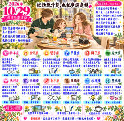 2026年10月29日 明日星座運勢  把話說清楚，也把步調走穩