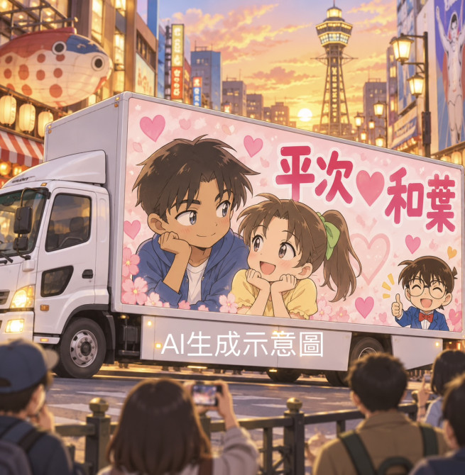 《名偵探柯南》平次夕陽下告白和葉成功！多年心意終於說出口  大阪大型宣傳車上街慶祝