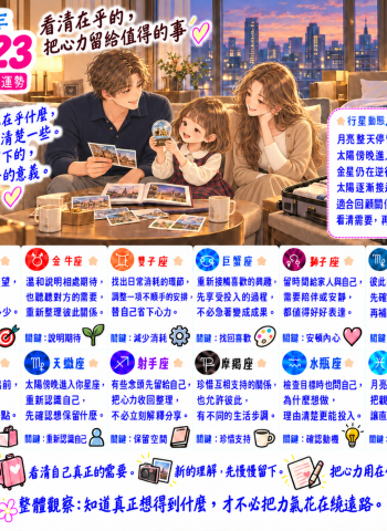 2026年10月23日 明日星座運勢  看清在乎的，把心力留給值得的事