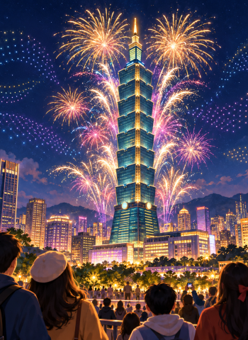 台北101國慶展演結合600台無人機　14分鐘煙火光影秀迎雙十
