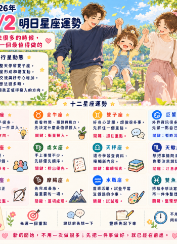 2026年10月2日 明日星座運勢  想法很多的時候，先選一個最值得做的