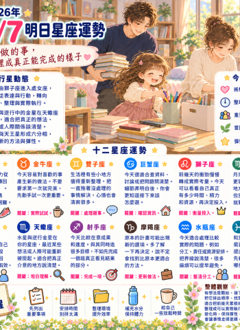 2026年10月7日 明日星座運勢  把想做的事，整理成真正能完成的樣子