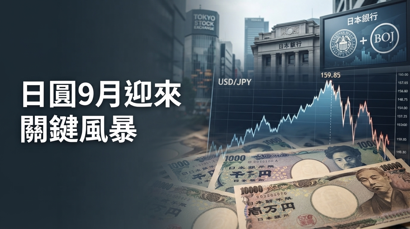 日圓進入關鍵窗口期！Fed、BOJ利率決議接連登場　9月下旬低流動性放大匯市震盪