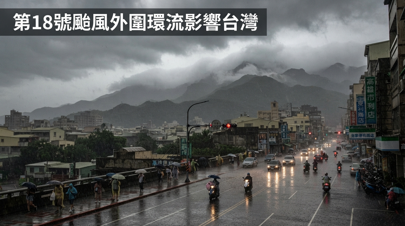 第18號颱風外圍環流影響台灣！8縣市大雨特報　北海岸、台南、高雄至台東慎防強降雨