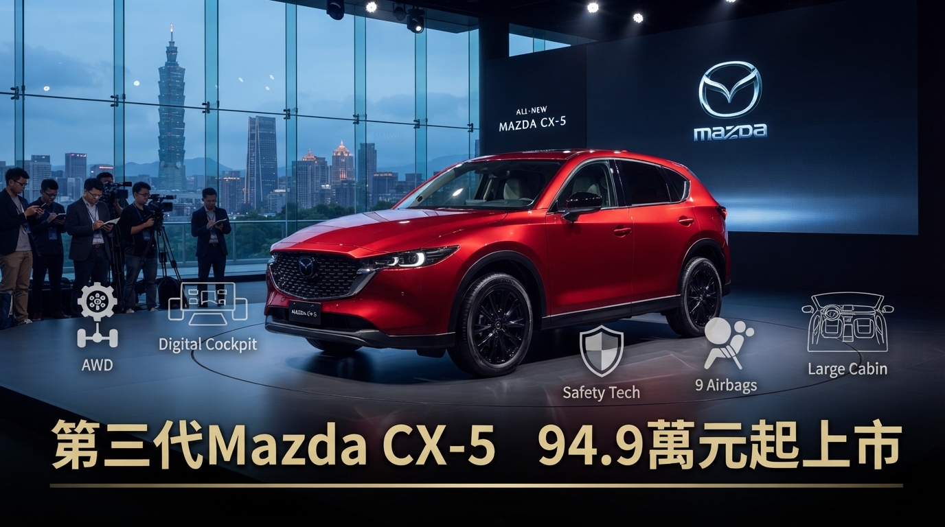 Mazda CX-5第三代正式在台上市！94.9萬元起全車系標配AWD，空間、安全全面升級